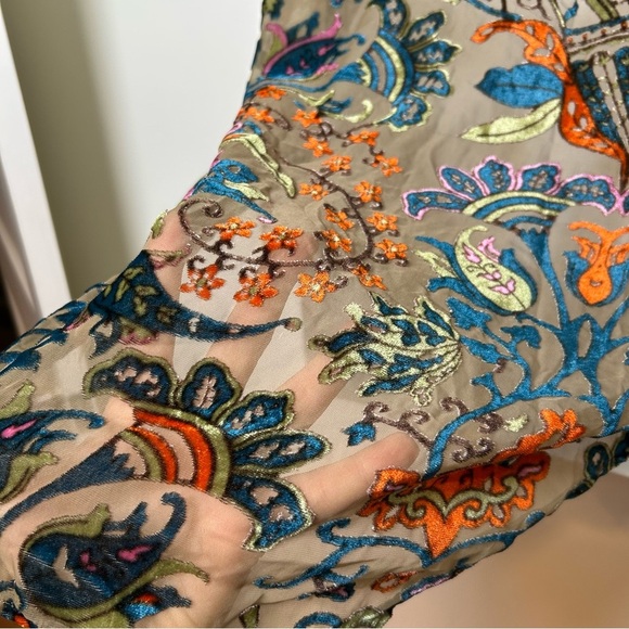 Aratta Silent Journey flannel velvet burnout shirt size medium artsy plaid sheer - Picture 6 of 10